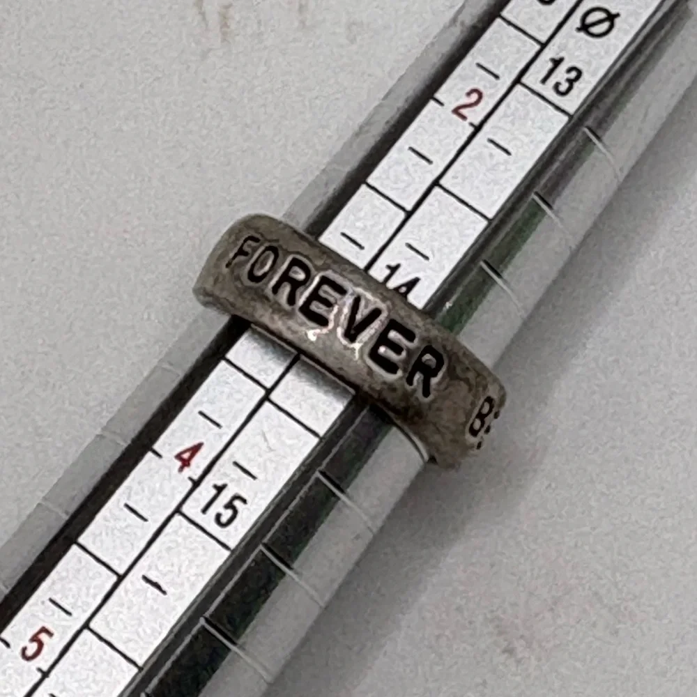 Set of Silver Rings. Water Symbol & “Best Friends Forever”. Y2K
